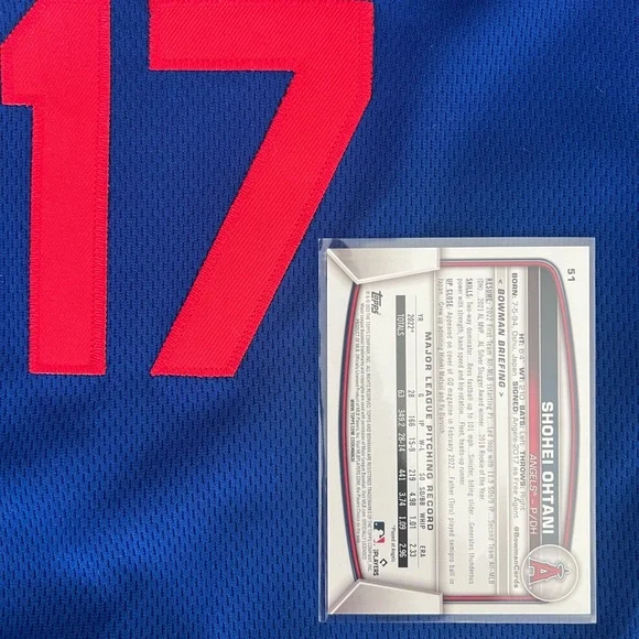 Shohei Ohtani Jersey and Card Mens Large Blue Los Angeles Dodgers - Picture 4 of 8